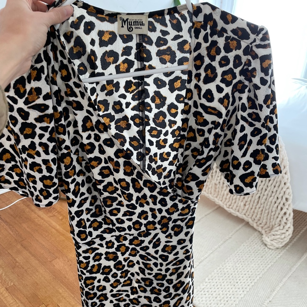 Mumu cheetah wrap dress